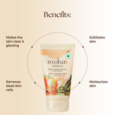 Moha Face Wash, Aloe Vera Gel & Herbal Scrub for Nourished and Bright Skin With Goodness Of Natural Herbs (100g - Combo Pack Of 3)